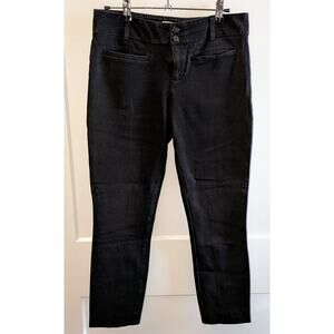 Anthropologie The Essential Slim Black Cotton Rayon Blend Ankle Pants Sz 4